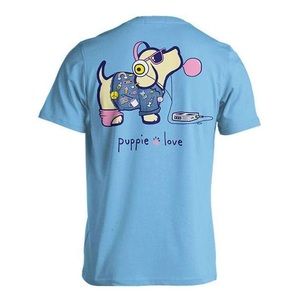 Retro Pup Short Sleeve Tee in Sky by Puppie Love SOLD OUT online! :) Medium